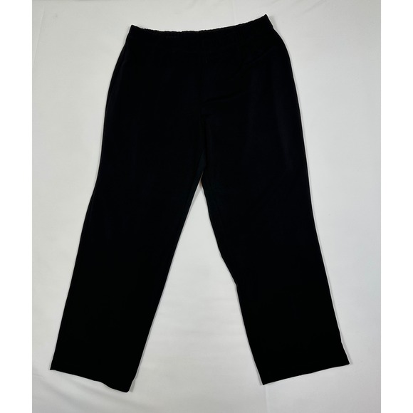 Susan Graver Pants - Susan Graver Liquid Knit Black Wide Leg Pull On Pants Womens XLP Petite Plus